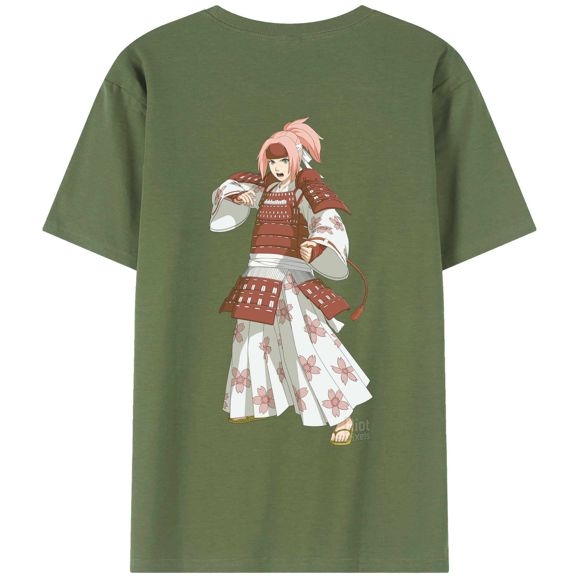 （画像用） NARUTO -ナルト- 春野サクラ Haruno Sakura 綿100％ メンズ半袖Tシャツ（バックプリント） 通気性